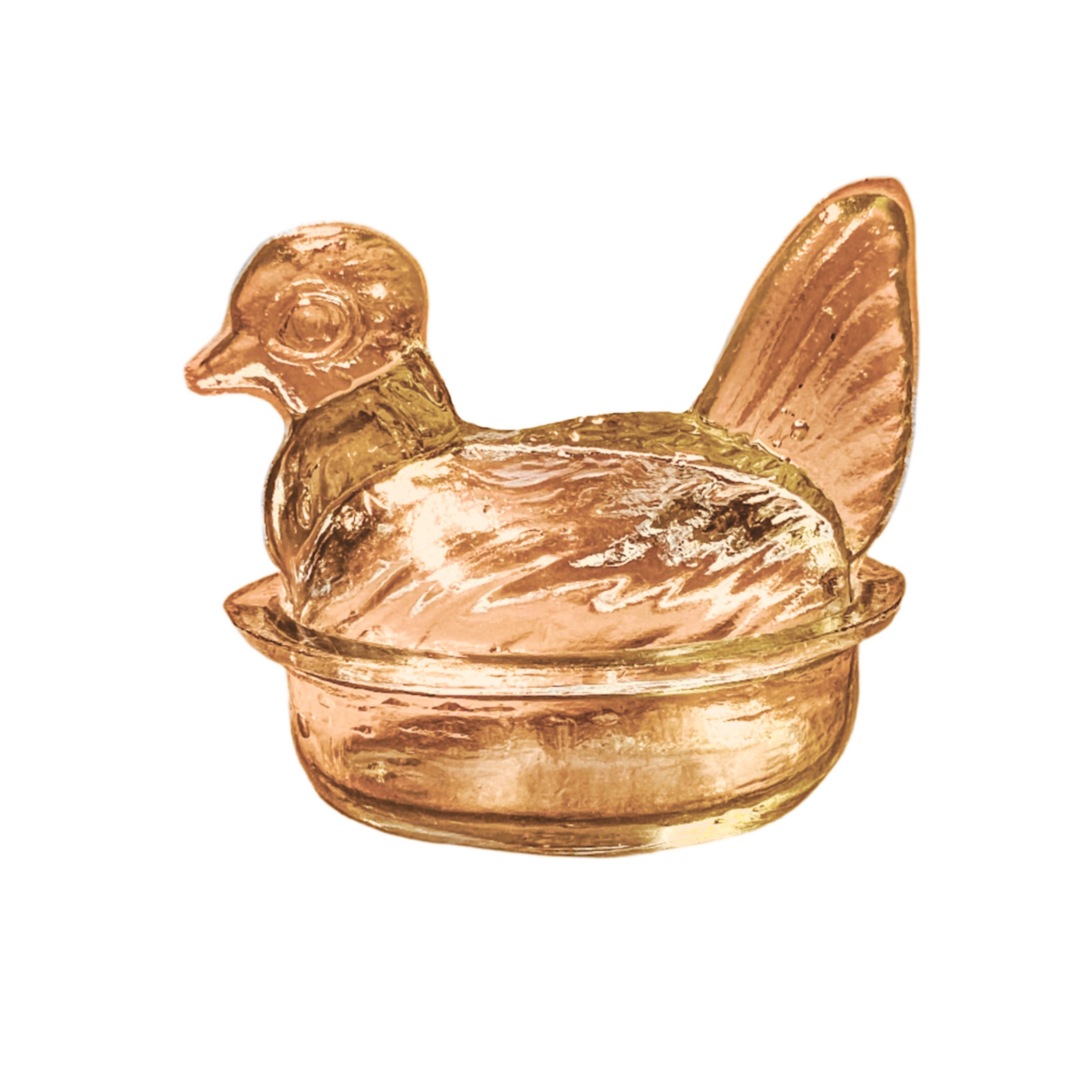 Nesting Hen Bowl & Lid - MAPLE | Hand Blown Glass - Colombia