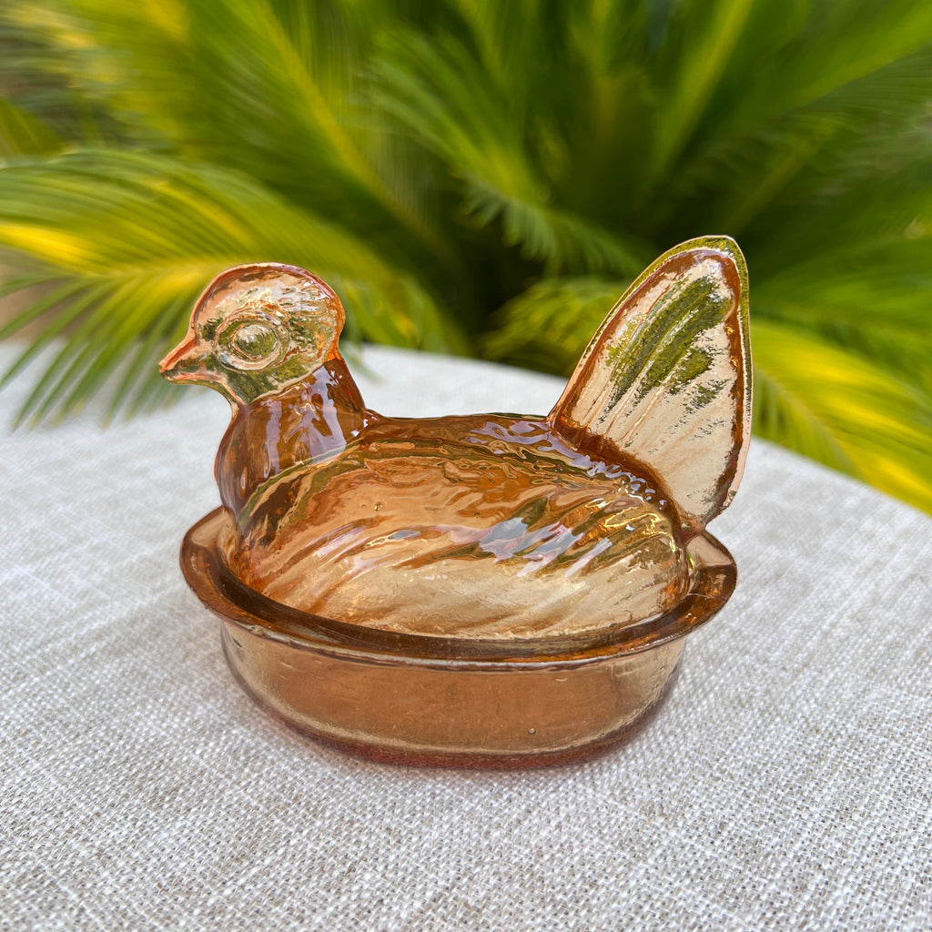Nesting Hen Bowl & Lid - MAPLE | Hand Blown Glass - Colombia