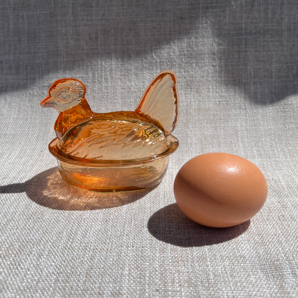 Nesting Hen Bowl & Lid - MAPLE | Hand Blown Glass - Colombia