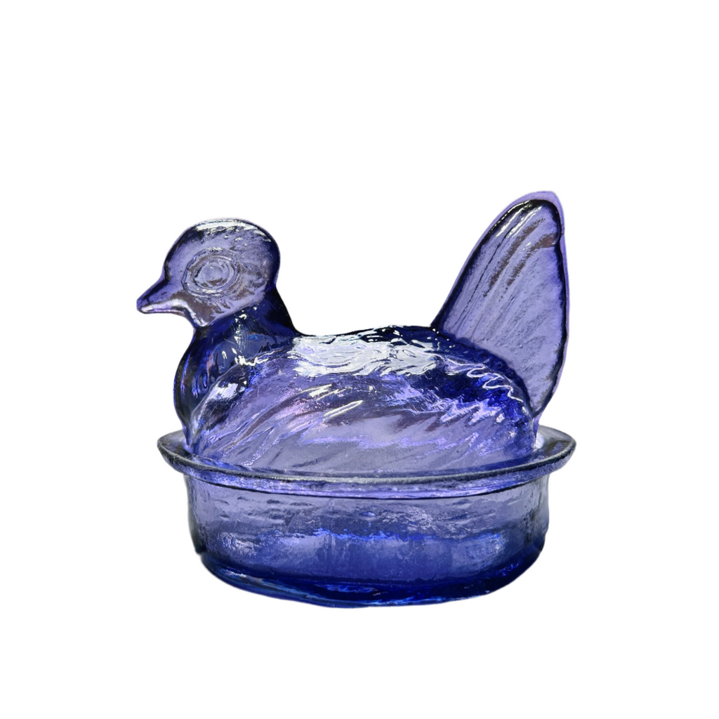 Nesting Hen Bowl & Lid - LAVENDER | Hand Blown Glass - Colombia