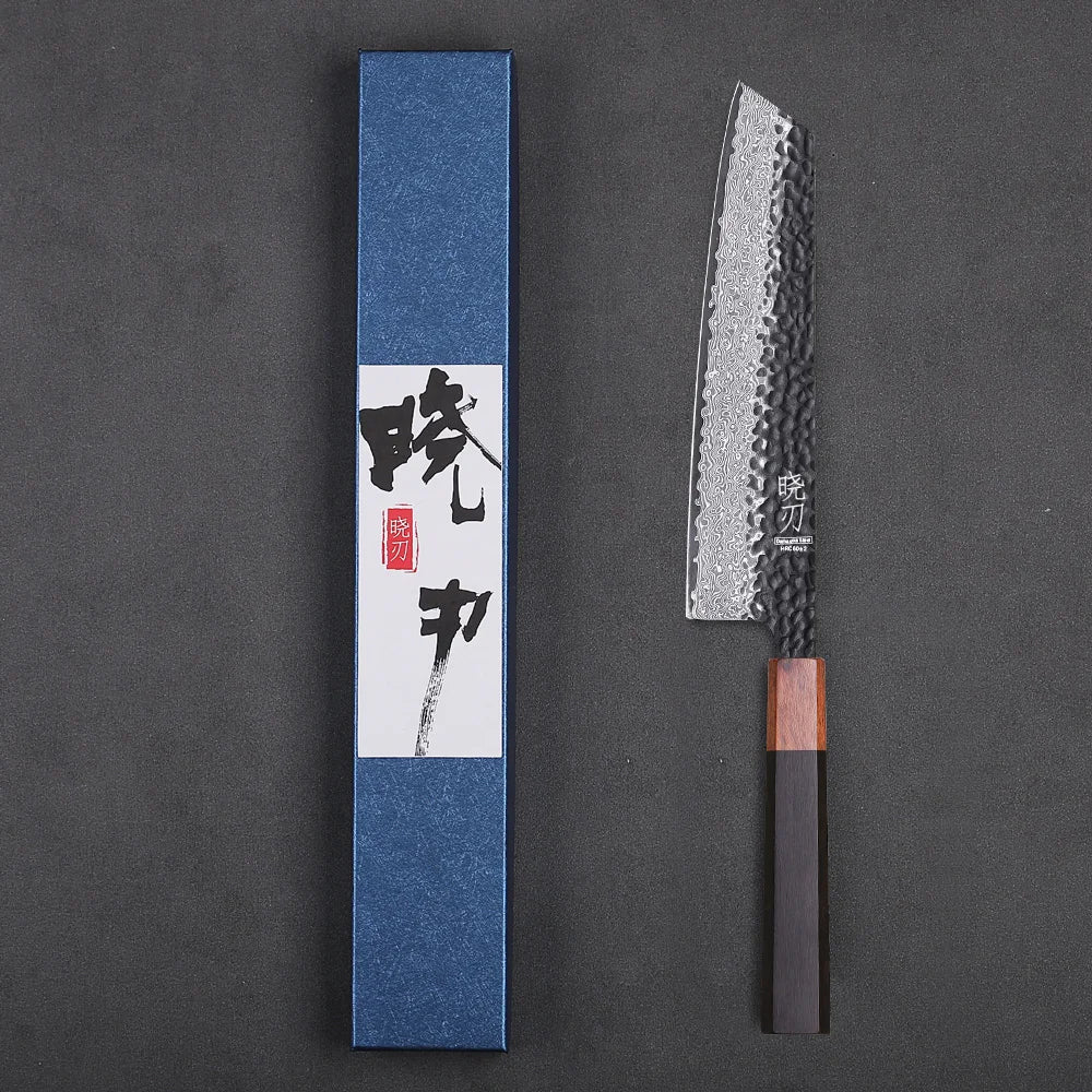 8.2" Japanese Kiritsuke Chef Knife Damascus Steel Sharp Cut Meat Vegetable Cleaver VG10 Hand Forged Professional Kitchen Knives